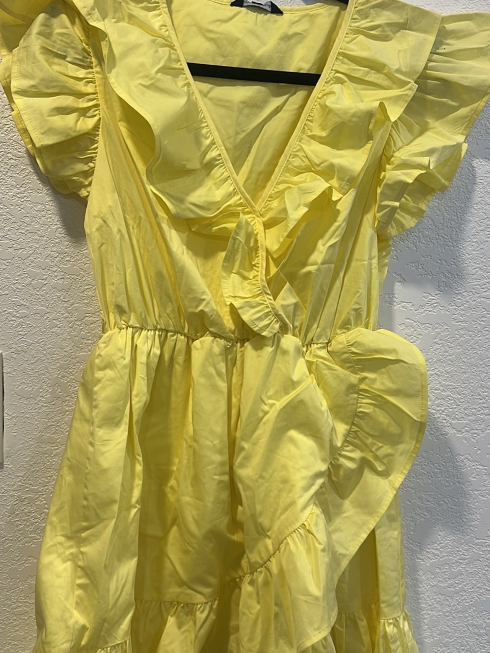 Yellow Ruffle Wrap Kids Dress - Picture 6 of 9